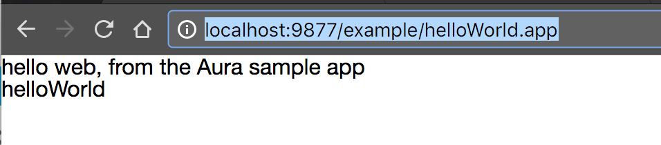 Aura helloWorld app